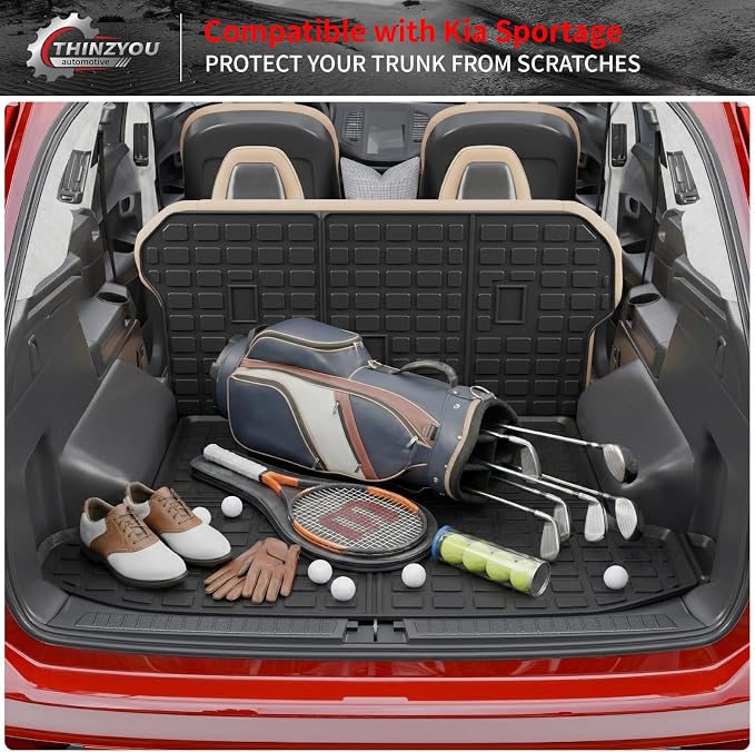 Cargo Mat & Backrest Mats for 2023 2024 2025 2026 KIA Sportage | Non-Plug-in Hybrid, Not for Driver Side Speaker Grille, Cargo Mat TPE Back Seat Cover Protector 2025 Sportage Accessories - Image 8