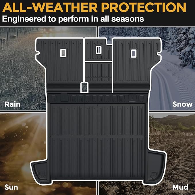 Cargo Mat for 2013-2024 Toyota 4Runner Accessories | w/o Sliding Cargo Tray, Full-Coverage Cargo & Backrest Protection, Odorless TPE, All-Weather Protection, 3D Custom Fit - Image 8