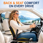 Allaboutsla Car Seat Cushion and Lumbar Back Support Pillow Set for Driving | Memory Foam Car Seat Cushions, Back Support for Car, Car Cushion for Height, Pressure Relief for Trucks, Office Chairs, Black - Image 3