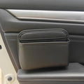 Car Seat Side Pocket Organizer for Car Doors and Consoles, Off-Black | Reusable Adhesive Car Storage Bag, Holds phones keys wallet sunglass etc, Suitable for all vehicles, PU Leather by ZQLYCSK
