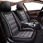 IKABEVEM Car Seat Covers Full Set Fit for Infiniti QX60 2014-2020: 5 Seats Auto Interior Accessories, Faux Leather Waterproof Seat Cushions Vehical Cover (Black&Grey) by IKABEVEM