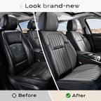 Coverado Car Seat Covers Front Seats, Seat Covers for Cars, Car Seat Protector, 2-Pack Car Seat Cushion Nappa Leather, Waterproof Seat Covers Carseat Cover Universal Fit for Most Cars(Black&Gray) - Image 7