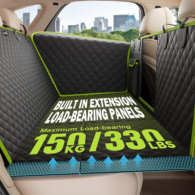 Pecute Back Seat Extender for Dogs 56.29 * 28.74 in, Car Window Fixing for Maximum Car Protection, Leather Fabric Dog Car Seat Cover for Back Seat, Waterproof, Scratch-Resistant, Support to 330 lbs - Image 6