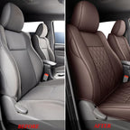 Coverado Tacoma Seat Covers, Leather Car Seat Covers Full Set Custom Fit 2005-2023 Toyota Tacoma Double/Crew Cab, Seat Covers for Cars Car Seat Protector(Brown) - Image 8