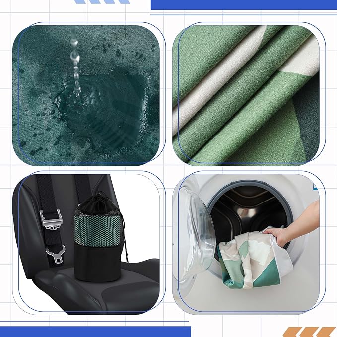 Hahafelt 1 Pack Car Seat Towel Cover with Storage Bag, Yosemite Style | 63 x 32 in Car Towel Seat Cover Non Slip Waterproof, Gym Workout Swimming Running, Machine Washable Sweat Absorbent Protector - Image 3