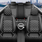 For Toyota Corolla Cross 2022-2026 Car Seat Covers, Full Set, Whiteline | Premium Leather Full Coverage Seat Protectors – All-Season, Waterproof, Breathable, Cushioned Comfort & Airbag Compatible - Image 8