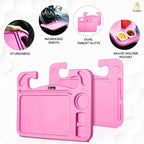EcoNour 4 in 1 Car Steering Wheel Tray - 2024 Upgraded Pink Tray with Dual | Sauce Dip Holder and Tablet Holder | Spacious Steering Wheel Desk for Food and Laptop | Car Accessories (Large) - Image 2