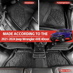 Cargo Mat with Floor Mat Compatible with 2021-2025 Jeep Wrangler JL Unlimited 4XE 4 Door, Floor Liner Seat Back Cover TPE Rear Cargo Liner for 2024 Jeep Wrangler JL/JLU Accessories - Image 2
