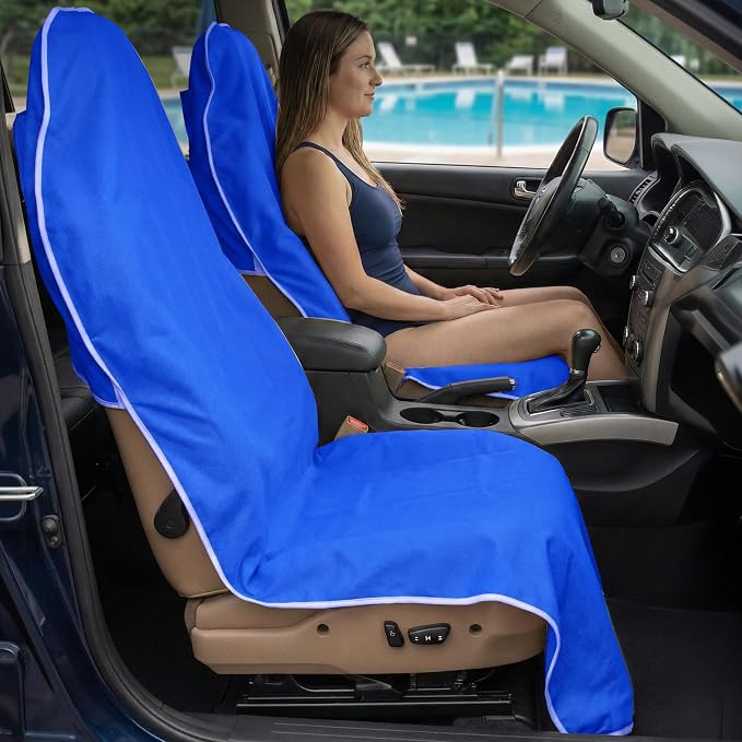 Dri Seats Waterproof Car Seat Towel Cover for Runners, Post Workout, Blue - Image 6