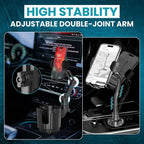 Phone Holder & Phone Mount for Car & Cup Holder Expander – 2-in-1 for Smartphones, Bottles, Tumblers & Coffee Mugs – Strong Clamp, Anti-Shake, 360° Rotation - Image 6