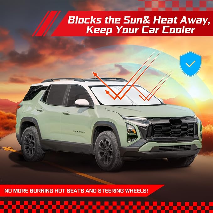 ARISMOTOR Windshield Sun Shade for Chevy Equinox 2025-2026 2027 | (Not for Equinox EV), Custom Fit, Foldable, Front Window Sunshade Sun Visor Protector, Block UV Rays, Keep Car Cooler - Image 7