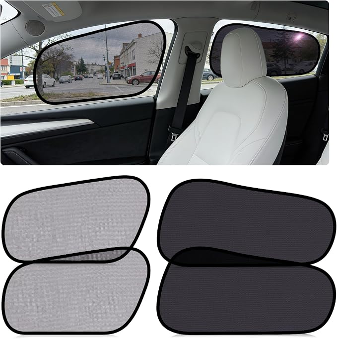 ZATOOTO Car Window Shades for Tesla Model Y Juniper 2020-2026,4Pack | Clear for Safe Driving | 95% UV & Heat Block | No Adhesive, Easy Install | Enhanced Visibility, Tool-Free Install - Image 7