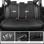 Lolcar Custom Fit Civic Seat Cover Full Set for Honda Civic 4 Door Sedan-Only (2022 2023 2024 EX)&(2025-2026 Sport),5-Seats Full Set,Leather Seat Protector (Black) - Image 3