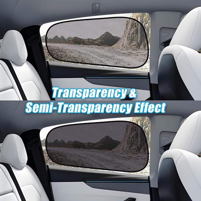 ZATOOTO Tesla Model Y Window Shades for Rear Window,Clear View | Transparent Static Cling Film, Blocks 90% UV & Heat, No Adhesive, Easy Install, Enhanced Visibility, Interior Protection - Image 3