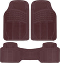 BDK ProLiner Car Floor Mats for Cars Trucks SUV 3pc All-Weather Burgundy | Heavy Duty Rubber Liners with Universal Trimmable Fit, Durable Waterproof Vehicle Auto Floor Mats Channels Burgundy Red by BDK