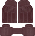 BDK ProLiner Car Floor Mats for Cars Trucks SUV 3pc All-Weather Burgundy | Heavy Duty Rubber Liners with Universal Trimmable Fit, Durable Waterproof Vehicle Auto Floor Mats Channels Burgundy Red by BDK