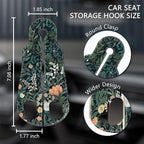 Blusabaca 2PCS Car Hooks for Purses Bags, Weeds Floral Flowers Wildflowers Plants Seat Back Storage Headrest Holder Hanger PU Leather Double Backseat Organizer, Women Car Accessories Organization - Image 5