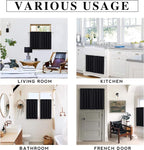 RYB HOME Blackout French Door Window Curtain Coverings, Rod Pocket | Thermal Insulated, Privacy Protection, Non See Through, Drapes for Small Window Bathroom Kitchen, W29 x L45, Black, 2 Panels - Image 7