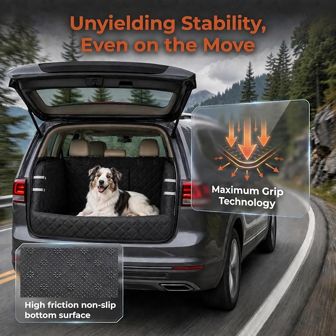 RYNVALE SUV Cargo Liner for Dogs, Full Coverage with Cushioned Sides | Heavy-Duty 900D Oxford, Heavy-Duty Straps & Zinc Alloy Buckle, 17.7" Side Flaps & 20" Bumper Flap, Waterproof Non-Slip, XL - Image 4