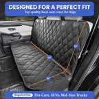4Knines Heavy-Duty Rear Seat Cover for Dogs - Fitted, Grey Reg | K9-Shield waterproof layer, non-slip backing, quick-release clips for easy install and cleanup. Machine washable. - Image 2