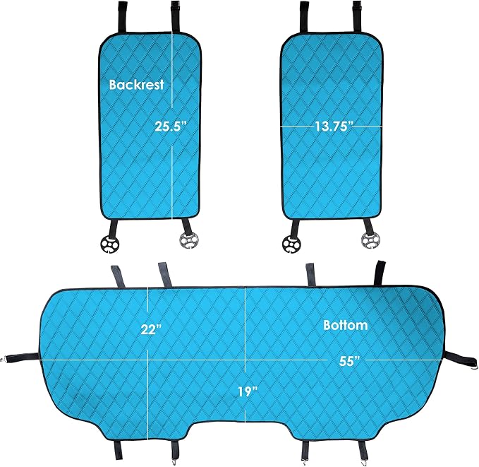 FH Group Car Seat Cushion Neosupreme Automotive Seat Cushions - Universal Fit, Rear Car Seat Cushion, Car Seat Cushions with Non-Slip Silicone Backing for SUV, Sedan, Van Rear Set Aqua - Image 7