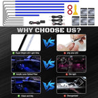 RGB Acrylic Interior Car LED Strip Light with Wireless APP, Car Accessories 6 in 1 with 175 inches 593 LEDs Fiber Optic Ambient Lighting Kits, Dynamic Music Sync Neon LED Strip Light for Car - Image 5