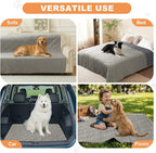 100% Waterproof Washable Dog Blanket，Light Gray+Gray， 52"x82" | ,7-Layer Reversible Couch Covers for Dogs Met for Sofa Furniture Car Camping - Image 4