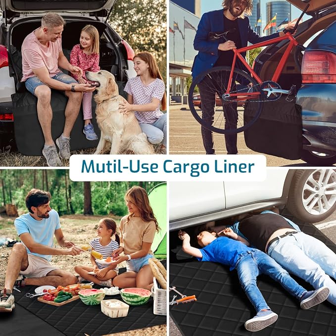 SUV Cargo Liner for Dogs - Water Resistant Trunk Cover for Full-Size SUV | Pet Cargo Cover with Bumper Flap Protector, Non-Slip Car Trunk Mat, Dog Car Seat Cover Prevents Scratches Pet Hair Mud Dirt - Image 6