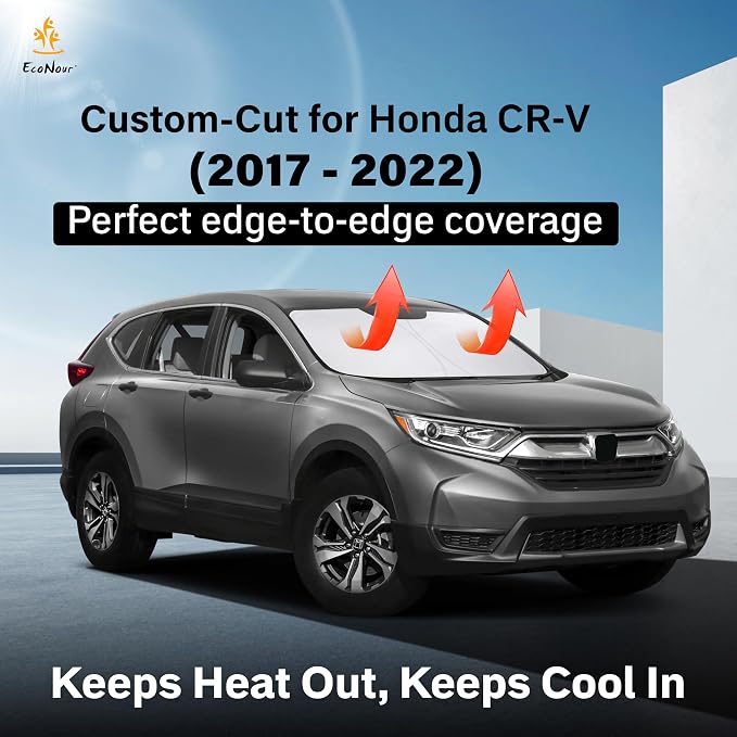 EcoNour Windshield Sunshade Compatible for Honda CRV 2017-2020 2021 2022 | Sun Visor for Front Windshield & Window Sun Shade Cover, UV Heat Blocker & Protector, Car Accessories - Image 2