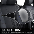 Truckiipa Tacoma Leather Car Seat Covers Full Set Truck Seat Covers Cushion Fit for 2016-2023 Toyota Tacoma Double Crew Cab, Full Set, Black - Image 6