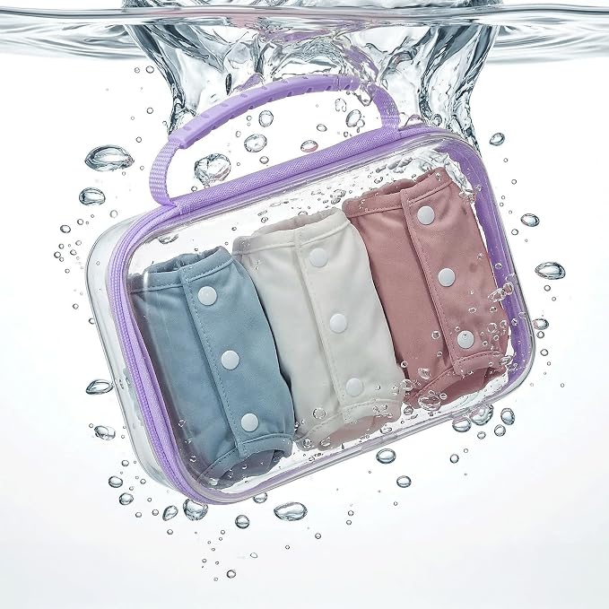 Clear Hard Shell Organizer Cases, 3 Pack with Handle | Durable PET shell with water-resistant, scratch-resistant surface for travel, toiletries, electronics and toys - Image 5