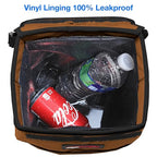 EPAuto Waterproof Car Trash Can with Lid and Pockets, 2.5 Gal, Brown | Leakproof, Collapsible Multipurpose Car Bin with 3 Side Storage Pockets, Adjustable Straps - Image 6