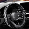 YHONGJT Soft Microfiber Leather Steering Wheel Cover, Universal 15 Inch for Women Girls, Fit Vehicles, Sedans, SUVs, Vans, Trucks - Black by Unknown