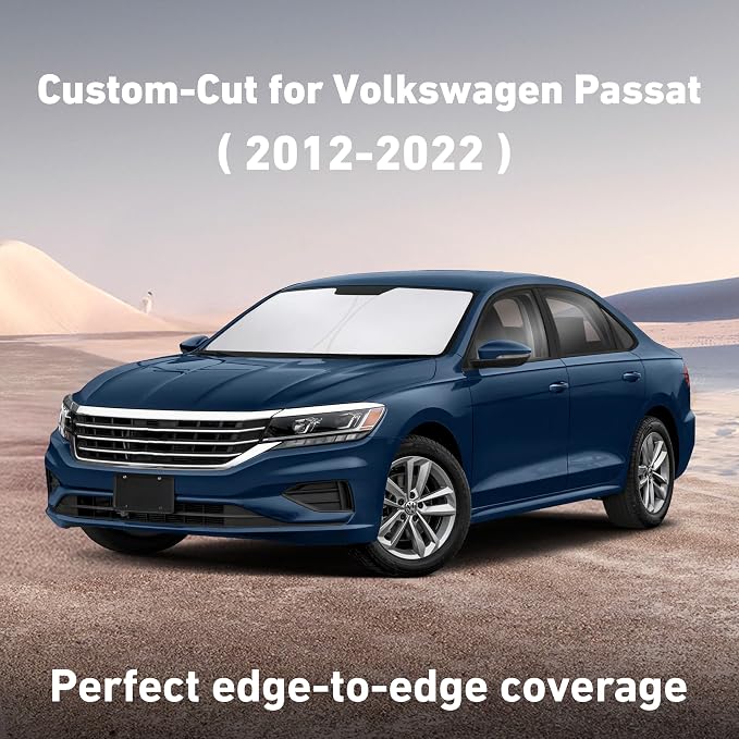 EcoNour Windshield Sunshade Compatible for Volkswagen VW Passat 2012-2022 | Sun Visor for Front Windshield & Window Sun Shade Cover, UV Heat Blocker & Protector, Car Accessories - Image 2