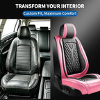 for Subaru Forester 2009-2026 Car Seat Covers, Full Set, Pink | Luxury Full Coverage Leather Seat Protectors, Waterproof Breathable, Non-Slip, Easy to Install, Airbag Compatible, All-Season - Image 5