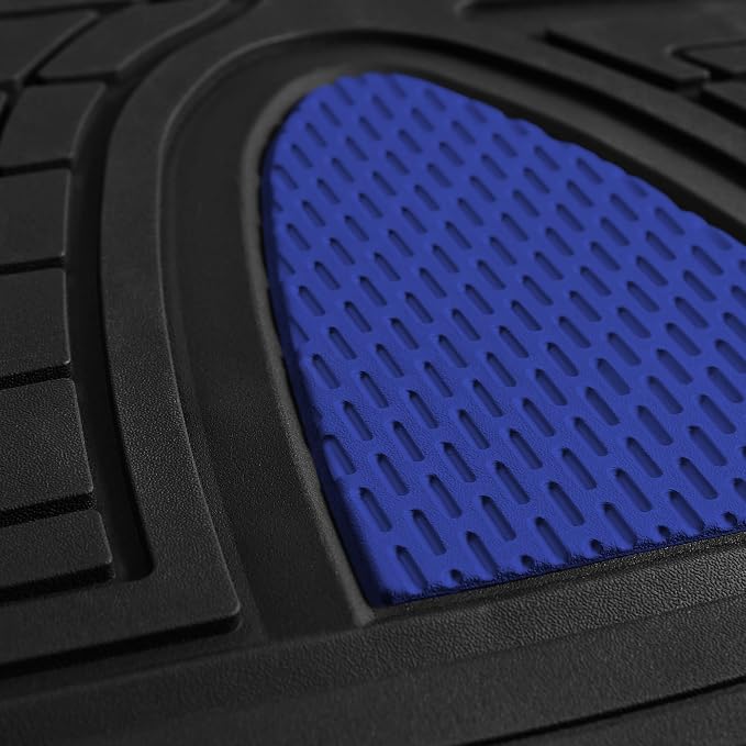 FH Group Automotive Floor Mats - Heavy-Duty Rubber Floor Mats for Cars, Universal Fit Full Set, Climaproof Floor Mats, Trimmable Floor Mats for Most Sedan, SUV, Truck Floor Mats Blue - Image 6