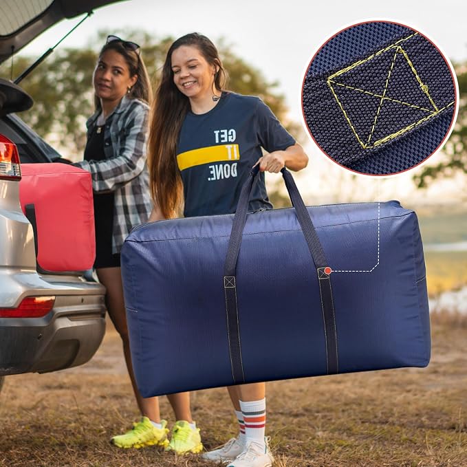 Extra Large travel duffel bag with Strong Handles, Waterproof duffel bag, Durable Zippers, Extra Large Storage Totes for Space Saving and Moving Supplies - Image 8