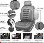 CAR PASS 3D Foam PU Leather Car Seat Covers, Universal Seat Covers Full Sets for Trucks SUV Sedan Automotive Seat Covers Armrest Airbag Compatible Waterproof Comfortable Faux Nappa Leather All Gray - Image 7