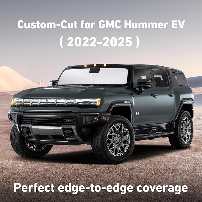 EcoNour Windshield Sunshade Compatible for GMC Hummer EV 2022-2024 2025 | Sun Visor for Front Windshield & Window Sun Shade Cover, UV Heat Blocker & Protector, Car Accessories - Image 2