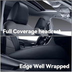 Faux Leather Seat Covers for 2022-2026 Toyota Corolla Cross,Non-Hybrid | Full Set Suv Seat Cushion for Corolla Cross L/XLE/LE,Luxury Waterproof Car Seat Protector,Factory Look,Black/Gray - Image 4