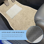 4PCS Car Floor Mats, Waterproof Non-Slip Car Floor Liners with Safety Heel Pad, All-Weather Wear-Resistant Mats Heavy Duty Universal Carpets for Truck SUV Van Sedan (Beige) - Image 4