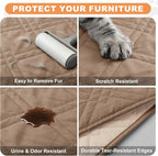 100% Waterproof Dog Bed Cover Pet Blanket, Taupe+Apricote (30"x30") | ,7-Layer Reversible Couch Covers for Dogs Met for Sofa Furniture Car Camping - Image 6
