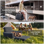 MIXJOY Dog Car Seat for Small/Medium Dogs up to 23 lbs, Multi-Functional Dog Carrier for Car with Detachable Washable Cover, Pet Travel Bed with Clip-On Safety Leash, Grey - Image 2