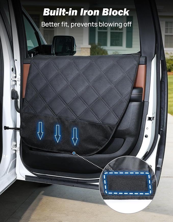 JOYTUTUS Dog Car Door Protector Compatible with Large SUV/Trucks, Waterproof & Anti-Scratch Door Protector from Dog Scratching with Storage Pockets (2 Packs Universal Fit) - Image 6