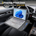 EcoNour 2-in-1 Steering Wheel Desk for Honda Civic 2022-2025 2026 | Car Tray Table | Laptop Car Mount with Pen Holder Food Tray for Eating with Drinks Holder Multipurpose Travel Car Accessories - Image 2