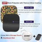 GVEN Windshield Sun Shade Car Sunshade Truck Accessories Large-Size Front Window Shades Windshield Cover Visor for Full-Size MPVs, Vans, Trucks, SUVs, Tesla (Sunflower, L) - Image 3