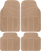 BDK ProLiner Floor Mats for Cars Trucks SUV, 4-Piece All-Weather Car Mats with Universal Fit Design, Durable Car Floor Mat with Capture Ridges, Waterproof Rubber Floor Mat for Cars (Beige) by BDK