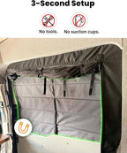 MELIPRON Sliding Door Window Cover Fit for Mercedes Sprinter NCV3 & VS30 | 2007-2026, 2 Folding Ventilation Panels, Magnetic Insulated Blackout Privacy Sun Shade for Campers & Van Lifers, Gray - Image 6