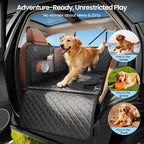 REEVAA 2.0 Hard Bottom Back Seat Cover for Large Dogs, L, Black | Foam Padding, 600 lbs Extender, 45% More Space for Large Dogs, Waterproof, Zippered Mesh Window, Fits SUVs & Small Trucks - Image 4