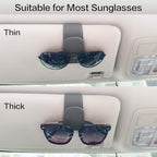 Sunglass Holder for Car Sun Visor, Magnetic Eyeglass Hanger Clip for Car Visor, Leather Car Glasses Mount, Car Interior Visor Accessories (Grey-1Pcs) - Image 4